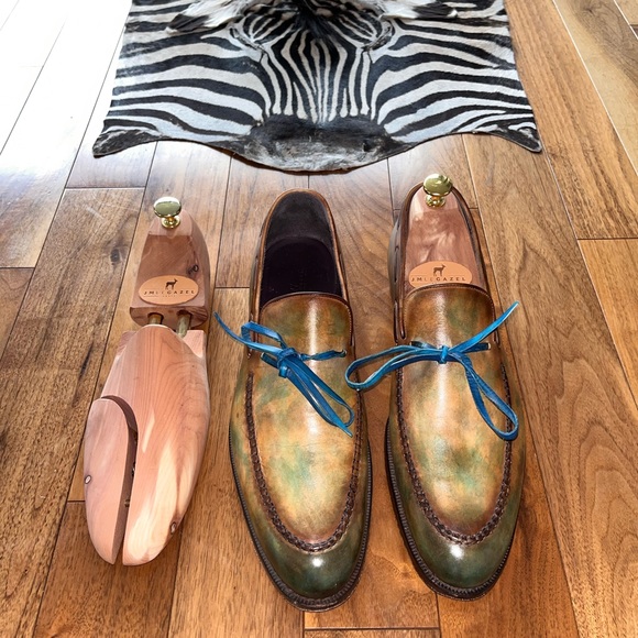 JM LE GAZEL PARIS SIZE 9.5, SIZE 9 1/2, MOCCASIN LOAFERS WITH LACE - Picture 5 of 8